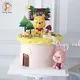 Décoration de gâteau d'anniversaire mignon cochon rose tigre et ours jaune fournitures de fête