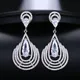 EMMAYA-Boucles d'Oreilles sulfen Clip pour Femme Deux Couleurs Haute Qualité CZ Luxe Blanc