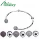 Moonmory Moments-Bracelet ouvert en argent avec capuchons pavés bracelet de perles en argent