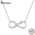 Bamoer-Tour de cou en argent regardé 925 authentique pour femme fleur rose Extron Love Short