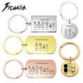 Fishhook Porte-clés personnalisé en acier inoxydable pour hommes et femmes porte-clés familial nom