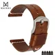 MAIKES – accessoires de montre Bracelet en cuir de vache marron Vintage 20mm 22mm 24mm pour