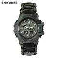 SHIYUNME – montre de sport militaire pour hommes numérique LED Quartz Double affichage boussole