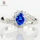 Bague en argent Sterling 925 pour femmes bijoux fins de luxe en saphir bleu de forme ovale vente