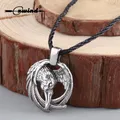 Cxwind-Collier Corbeau Animal Nordique Collier Vintage Viking d'Odin PmotPresidence Corbeau