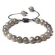 Bracelet tressé en pierre naturelle pour hommes et femmes bijoux en perles de Labradorite grise