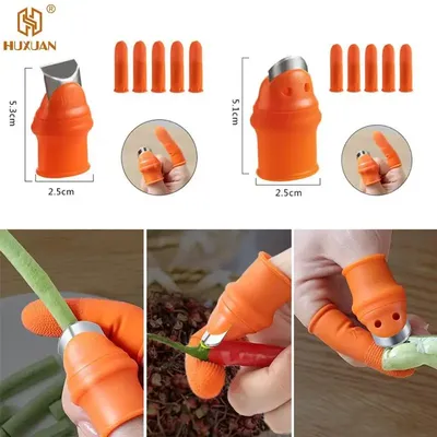 Protège-doigts en silicone avec lame pour fruits et légumes couteau à pouce gants gadgets de