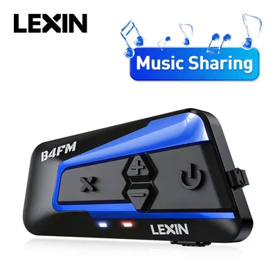Lexin-Oreillette Bluetooth B4FM-X pour moto appareil de communication pour casque sauna kit