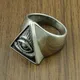 Bague Punk pour hommes en acier inoxydable 316L Illuminati symbole des yeux pyramides Biker