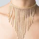 Stonefans-Collier ras du cou à long pompon ethnique pour femme bijoux en biscuits bohème