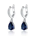 Huitan – magnifiques boucles d'oreilles en forme de goutte d'eau en zircon cubique bleu pour femmes