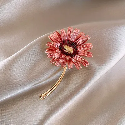 Broche en émail marguerite rose tendance pour femmes fleur Simple cadeau pour maman accessoires