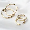 Boucles d'oreilles créoles remplies d'or 14 carats pour femmes bijoux minimalistes modernes cadeau