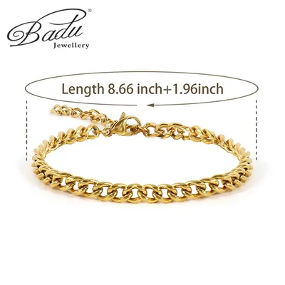Badu – Bracelets de cheville en acier inoxydable pour femmes bijoux de pied de plage jambe