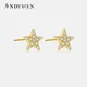 ANDYWEN – Mini boucles d'oreilles en argent Sterling 925 Zircon CZ étoile lune Piercing bijoux