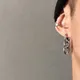 Boucles d'oreilles pendantes en acier inoxydable créoles coréennes simples pour femmes et hommes