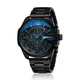 Cagarny-Montre à quartz en acier inoxydable pour homme bracelet de montre noir étanche militaire