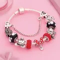 Leabyl – Bracelets en perles pour enfants nouveau Design rouge cristal Minnie nœud papillon