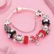 Leabyl – Bracelets en perles pour enfants nouveau Design rouge cristal Minnie nœud papillon