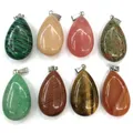 Collier pendentif en pierre naturelle en forme de goutte d'eau agates en cristal bijoux exécutifs