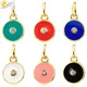 CSAlbanEnamel Charms for Necklace Bracelet Jewelry Executive Gold Document Round Pendant DIY