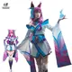 ROLECOS-Costume Cosplay Ahri LOL Spirit Blossom pour femme jeu de perruque ensemble complet de