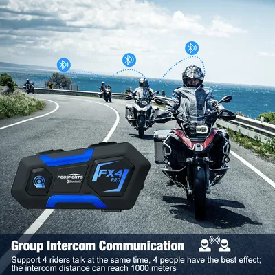 Fodsports-oreillette Bluetooth FX4 Pro pour Moto appareil de communication pour casque Intercom