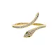 Bagues serpent empilables pour femmes bijoux en or clair CZ Punk Rock bague serpent incontinuité