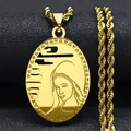 Collier en acier inoxydable avec icône de la vierge marie pour filles bijou de la vierge marie