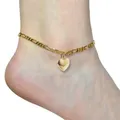 Bracelet de cheville pour femme bijoux de plage chaîne Figaro en acier inoxydable couleur or avec