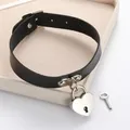 Love Lock Coussins Choker UR pour femmes et filles collier de cadenas en métal noir bijoux KI