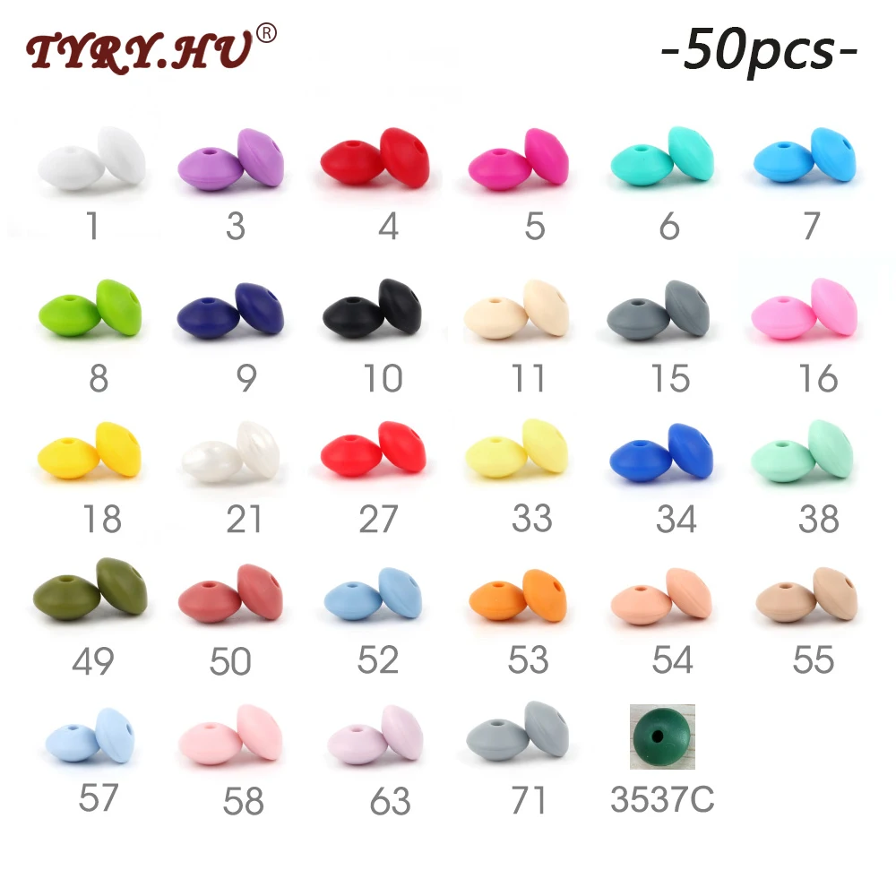 TYRY.HU 50pc lentilles Silicone perles de qualité alimentaire Silicone perle anneau de dentition perles bricolage dentition soins infirmiers collier boulier perles à croquer