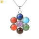 CSJA 7 Chakra pierres naturelles Reiki bijoux de guérison fleur de vie pendentif collier Yoga bijoux