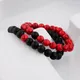 Bracelet en pierre naturelle longue distance pour couples rouge et noir bracelets perlés Yin