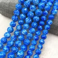 Perles en verre bleu rondes et amples vente en gros 4/6/8/10mm perles d'espacement pour la