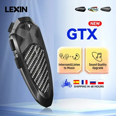 Lexin-gtx-oreillette Bluetooth pour moto appareil de communication pour casque Intercom Support