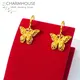 Boucles d'oreilles pendantes papillon plaqué or pour femme accessoires de bijoux cadeaux