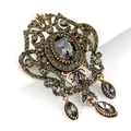 Sunspciems-Broche Fleur Clip Gris Strass Complet Broches Foulard Hijab Turc Bijoux Bohême