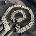 Hip Hop – 1kit de colliers ras du cou pour hommes couleur argent épais avec strass incrustés