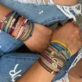 GO2BOHO – Bracelets tressés à la main pour femmes bijoux style Boho en tissu avec Logo offre