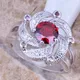 Bague magique multicolore pour femmes grenat rouge plaqué argent taille 6 / 7 / 8/9 R0986