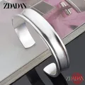 ZDADAN-Bracelet manchette ouvert en argent regardé 925 pour hommes et femmes bracelets de couple