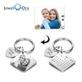 JewelOra – porte-clés personnalisé avec Photo en acier inoxydable nom et Date gravés calendrier