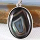 Collier Pendentif Ovale Cabochon pour Femme Perles en Pierre Naturelle Veines Noires Onyx Cadeau