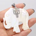 Pendentif coquille naturelle en forme d'éléphant nacre blanche breloques exquises pour la