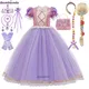 Robe de princesse Anime pour filles robes d'été pour filles cosplay Raiponce nouvel an costume