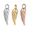 Breloques ailes d'ange en acier inoxydable couleur argent pendentifs pour Bracelet collier