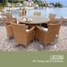 Laguna 60 Inch Outdoor Patio Dining Table with 8 Chairs w/ Arms