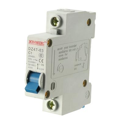 1Pole 1A 230/400V Low-voltage Miniature Circuit Breaker Din Rail Mount DZ47-63C1 - White,Blue - C1