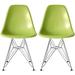 Colorful DSW Molded Design Armless Plastic Dining Room Chairs Chrome Metal Wire Eiffel Legs For Kitchen Office Work Restaurant